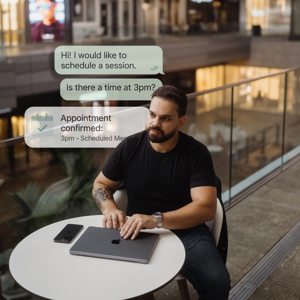 AI Agent agendando automaticamente enquanto o empresário trabalha
